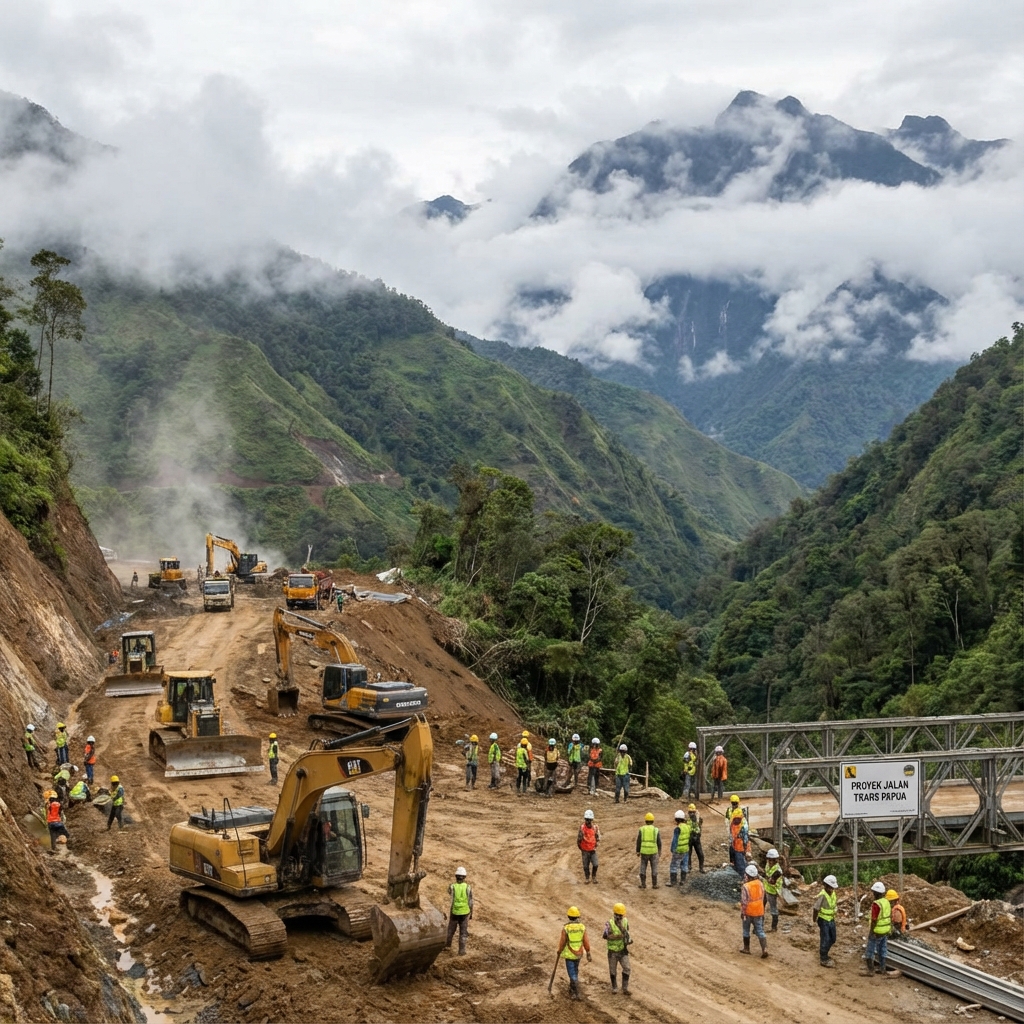 Pembangunan Jalan Trans Papua Segmen Intan Jaya Capai 75%